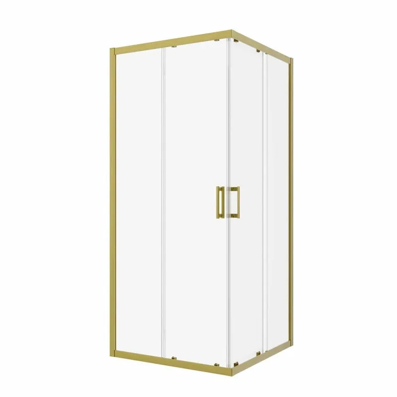 tk rapido 90kv brushed gold kvadratna tuš kabina 90x90x195cm - slika 2
