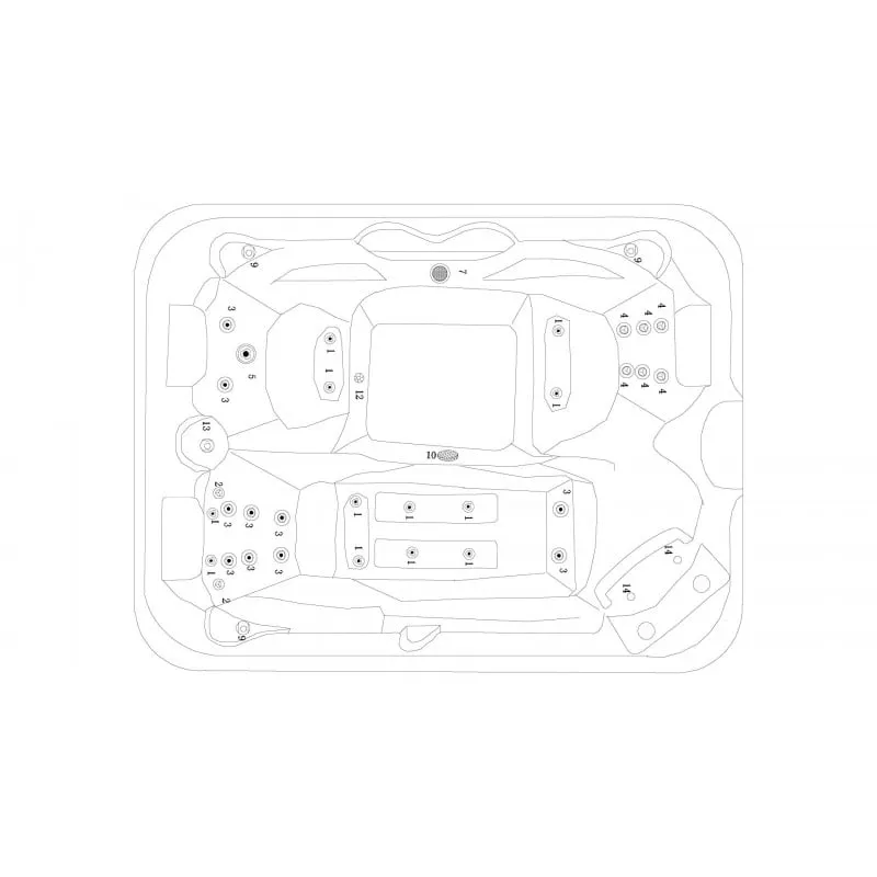 bazen hidromasažni - jacuzzi fiji - sivi mramor 210x160x80 cm - slika 9