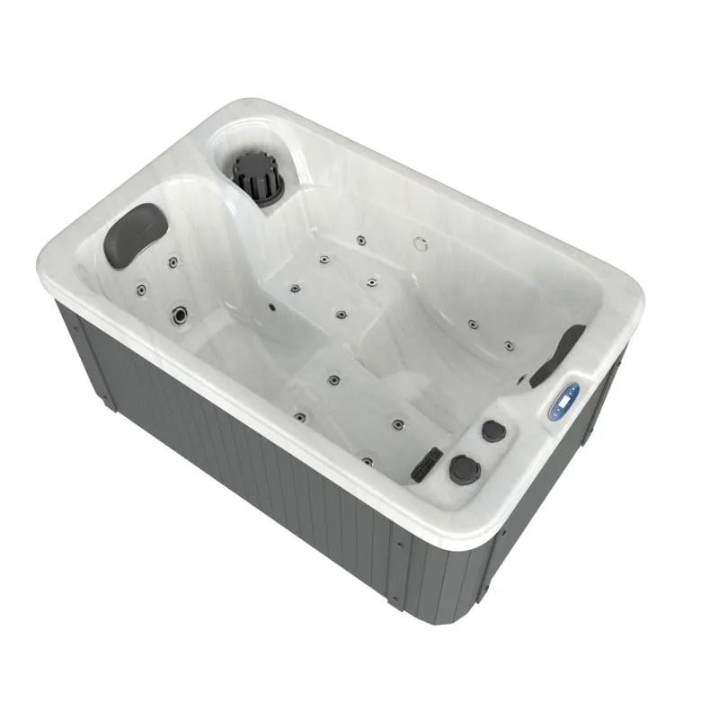 bazen hidromasažni- jacuzzi vanjski split - bijeli mramor 175x115x70 cm - slika 5