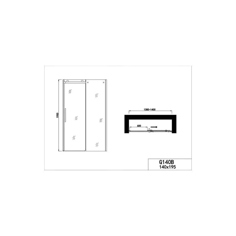 klizna vrata mat crna 138-140x195cm - slika 2