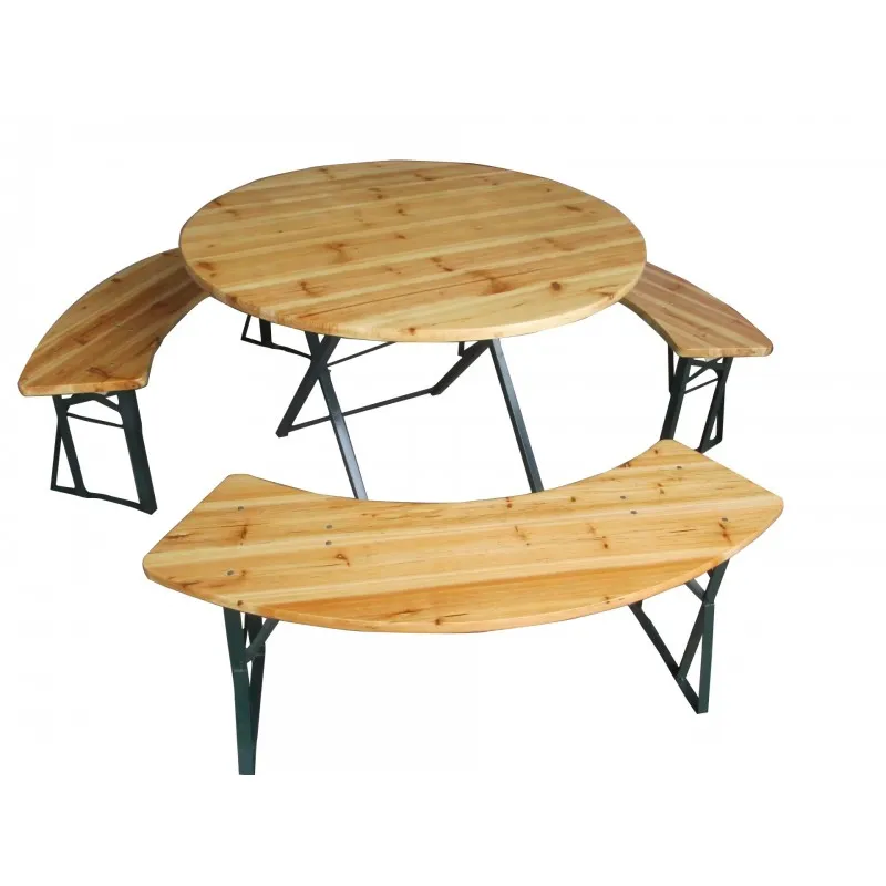 4-dijelni pivski set, okrugli, stol cca.: 106x75 cm klupe 118x27x45 cm smreka prirodno zelena - Mihovljan, Čakovec