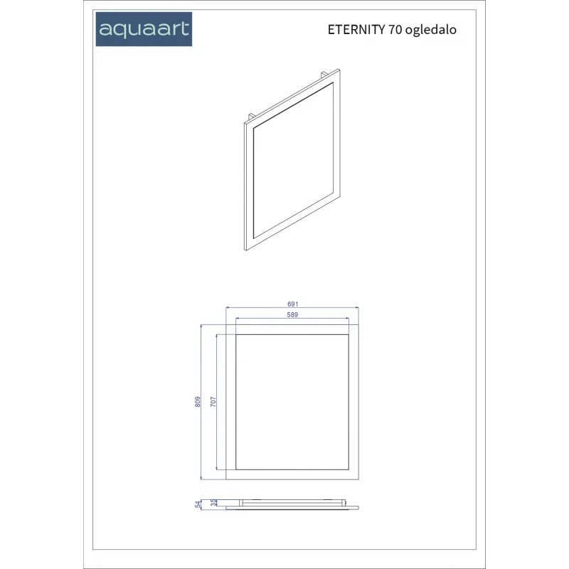 eternity 70 ogledalo grafit supermat - slika 3