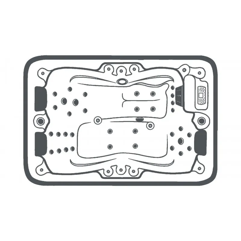 bazen hidromasažni jacuzzi vanjski modena - plavi mramor 205x130x70 cm - slika 7