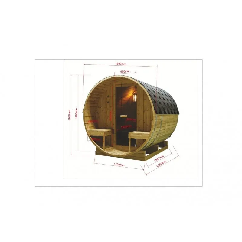 sauna bergen za 4-6 osoba 194,8 x 220 x 191,5 cm - slika 7