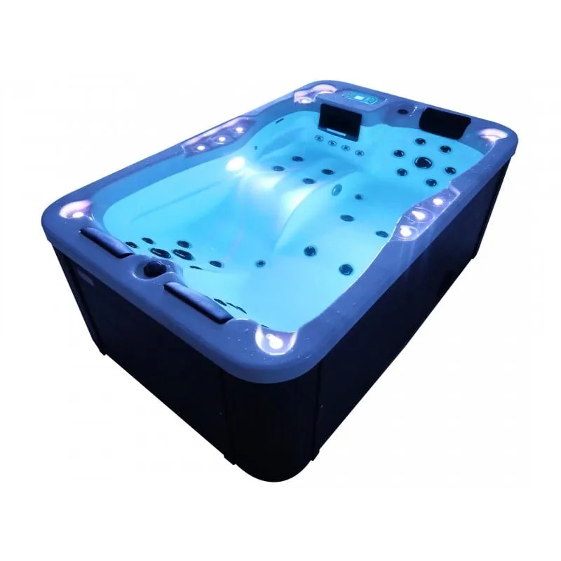 bazen hidromasažni - jacuzzi vanjski modena - bijeli mramor 205x130x70 cm - slika 18