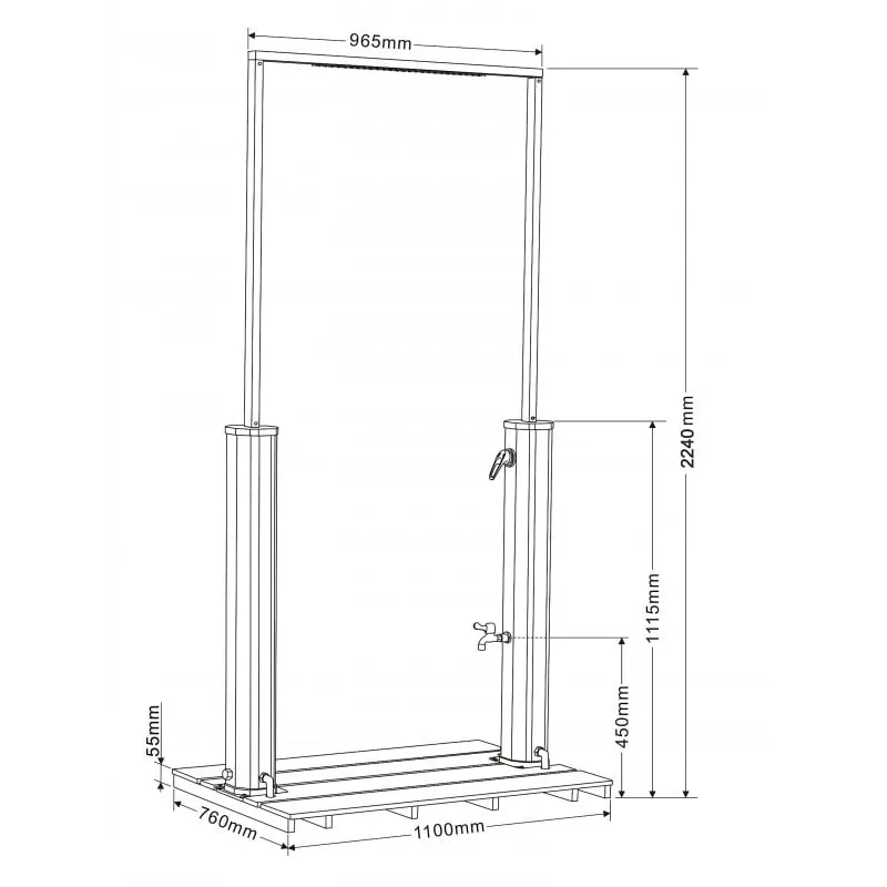 solarni tuš 2-vendas crni 40l - slika 6