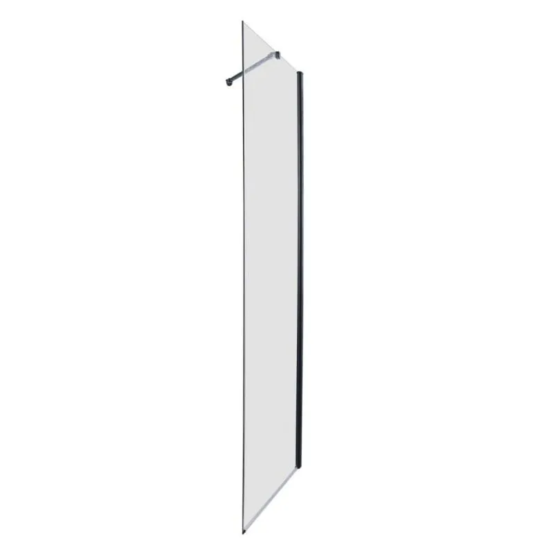 stakleni fiksni dio tuš stijene crni mat 75-77x195cm - slika 2