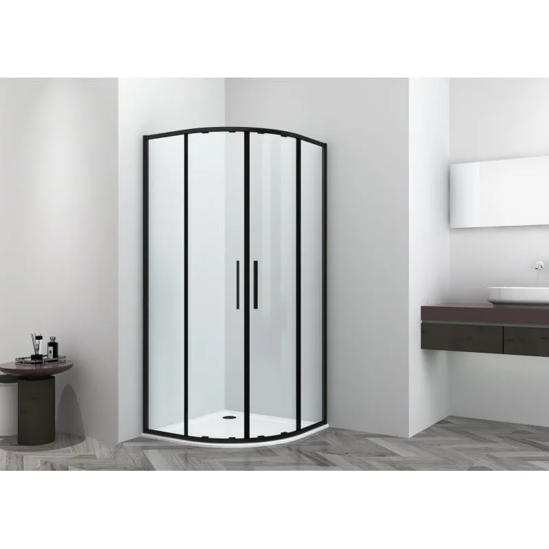Polukružna Tuš kabina crna 90x90x200cm ESG Easy-Clean - Mihovljan, Čakovec
