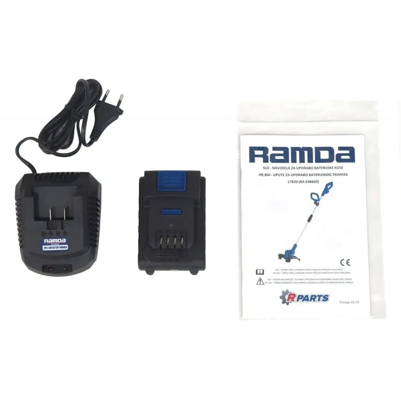 ramda 20v baterijski trimer, baterija 2.5ah+punjač - slika 27