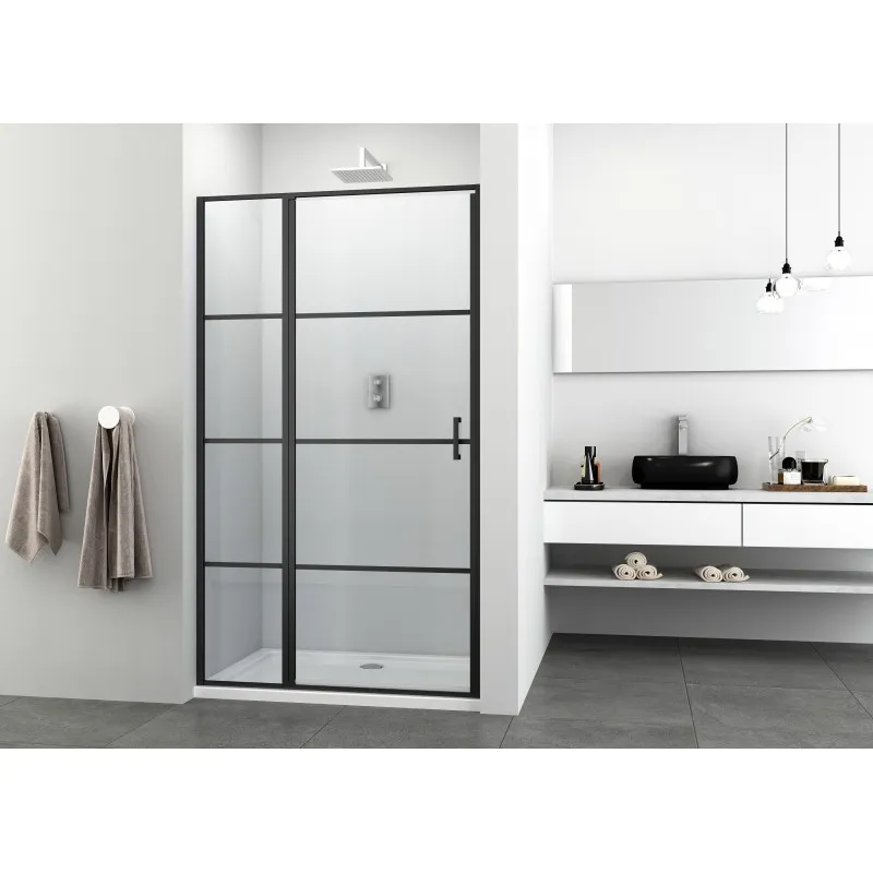 Tuš pregrada sa vratima 120cm crna mat 118-120x195cm - Mihovljan, Čakovec