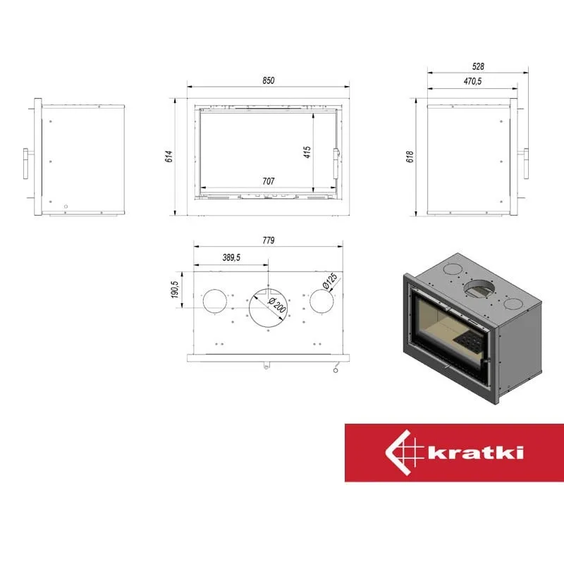 kaseta arke 80 ugradbeni kamin - slika 5