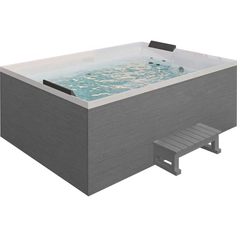 bazen hidromasažni - jacuzzi vanjski korfu - bijeli 190x140x70 cm, uključen pokrov i stepenicemi - slika 8