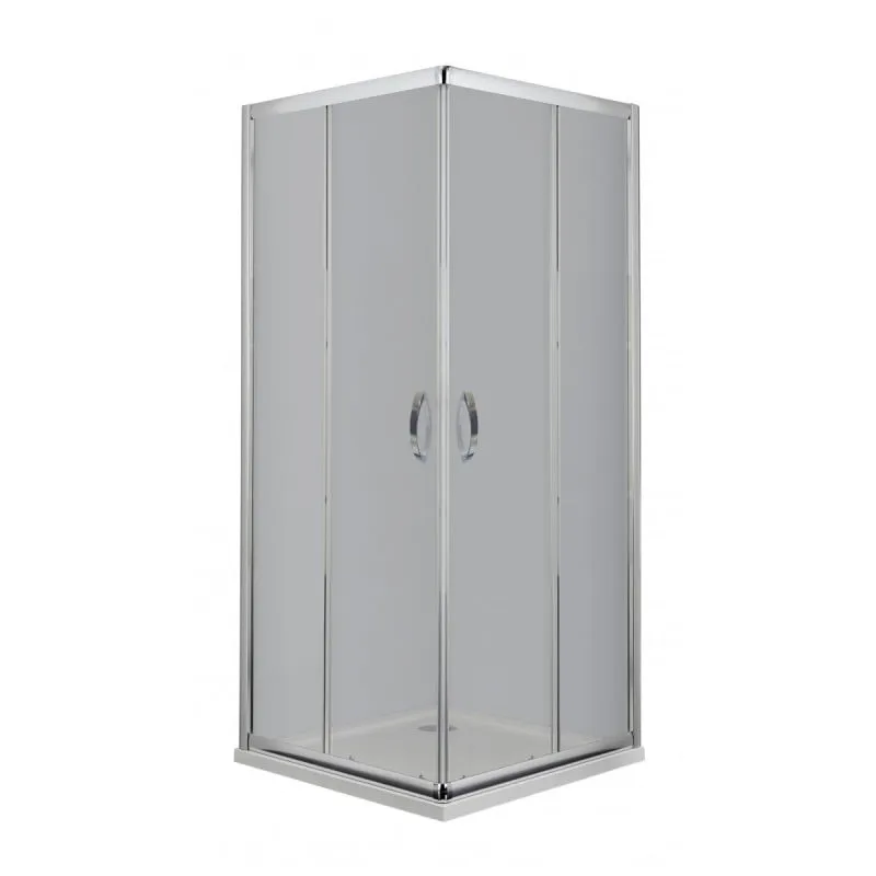 pravokutna tuš kabina s prozirnim staklom, krom 78,5 - 79,5 x 78,5 - 79,5 cm - slika 2