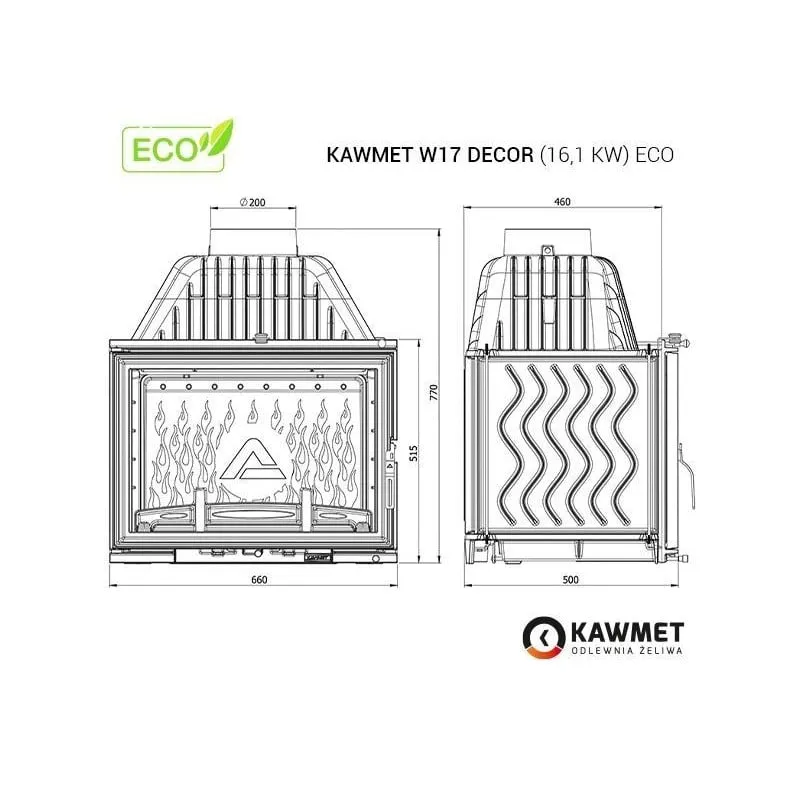 kamin ugradbeni kawmet w17 decor (16,1 kw) eco - slika 8