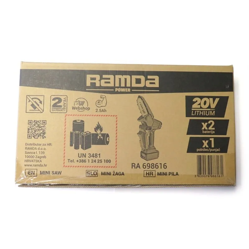 pila baterijska 20v mač 13cm, 2x baterija 2.5ah+punjač - ramda - slika 9