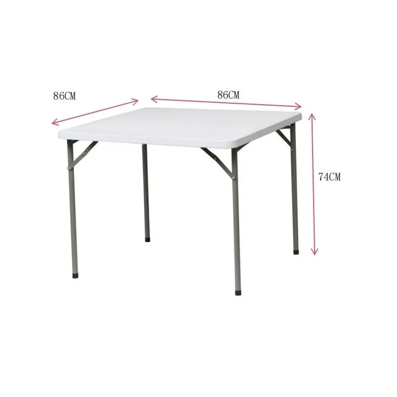 stol sklopivi bijeli 86x86x74 cm - slika 3
