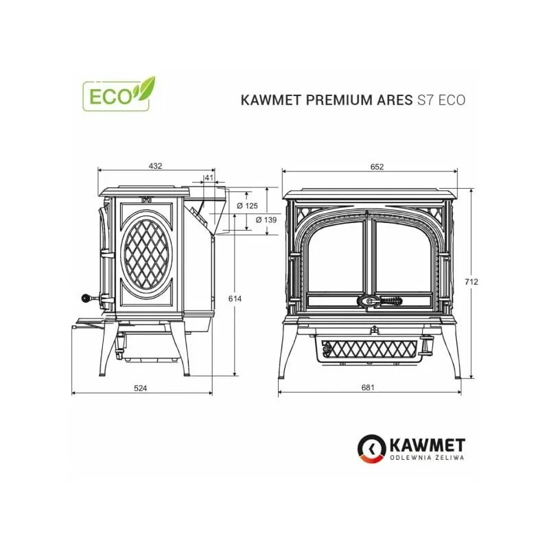 peć na drva kawmet premium ares s7 eco - slika 10