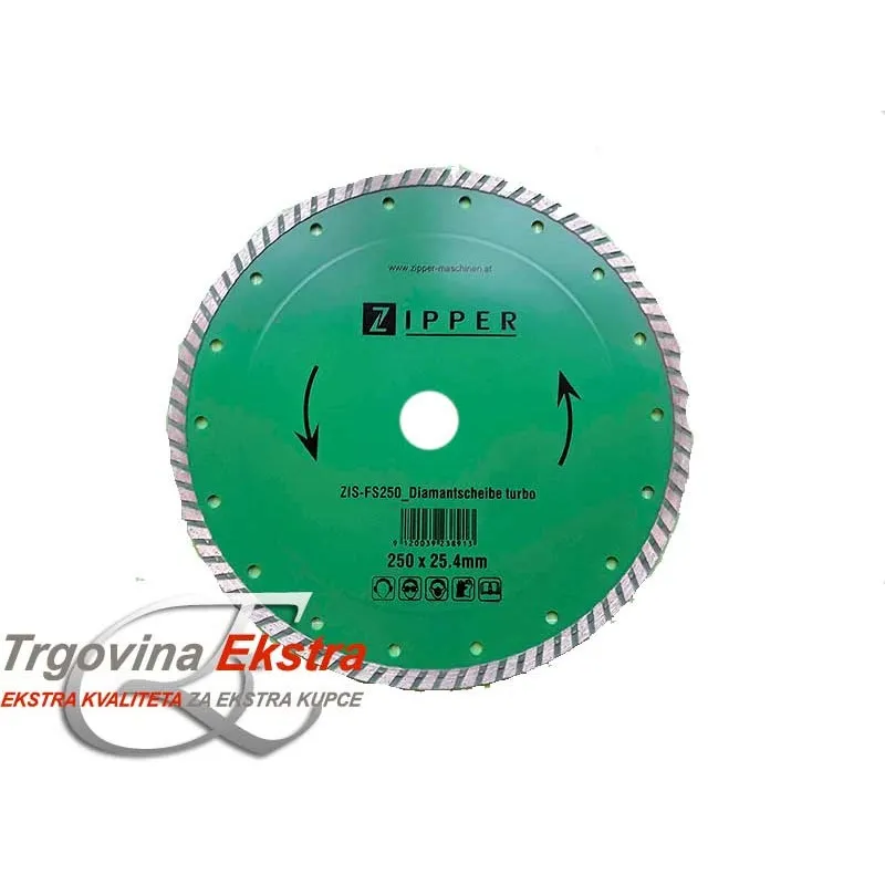 Dijamantna rezna ploča za kamen fi250mm Turbo FS250DSHT Zipper Maschinen - Mihovljan, Čakovec