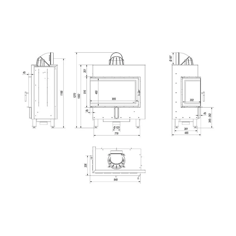 lucy 14 l/bs ugradbeni kamin - slika 5
