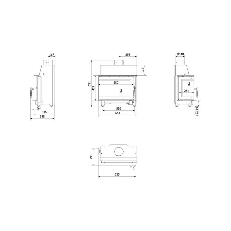 simple s/l/bs ugradbeni kamin - slika 6