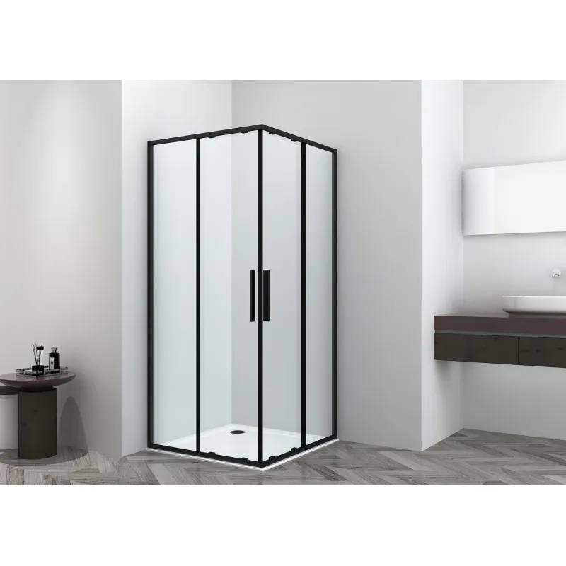 Pravokutna tuš kabina 90 x 200 cm, crna - 6mm ESG Easy-Clean - Mihovljan, Čakovec