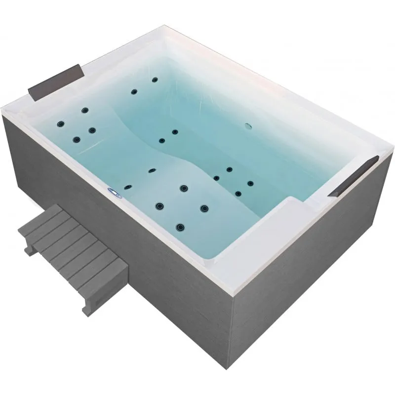 bazen hidromasažni - jacuzzi vanjski korfu - bijeli 190x140x70 cm, uključen pokrov i stepenicemi - slika 12