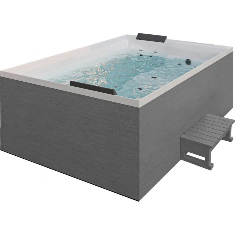 bazen hidromasažni - jacuzzi vanjski korfu - bijeli 190x140x70 cm, uključen pokrov i stepenicemi - slika 10