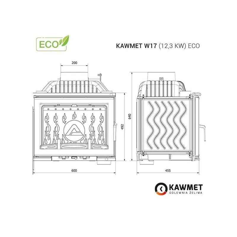kamin ugradbeni kawmet w17 (12,3 kw) eco - slika 9