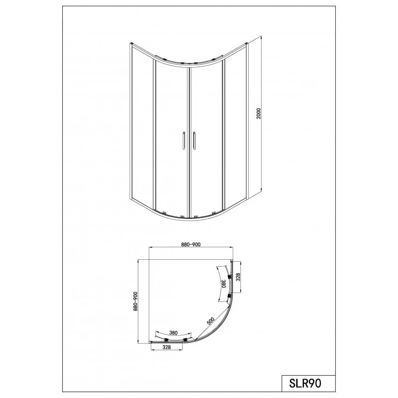 polukružna tuš kabina krom 90x90x200cm esg easy-clean - slika 7