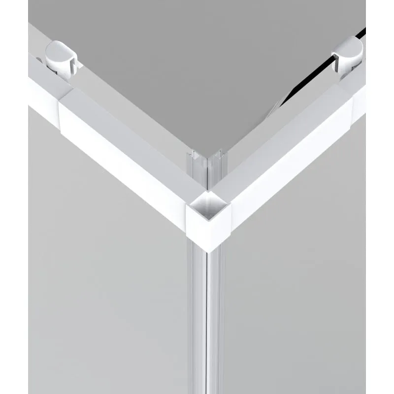 pravokutna tuš kabina kutni ulaz, bijeli 78,5-90x190cm staklo 4 mm - slika 3