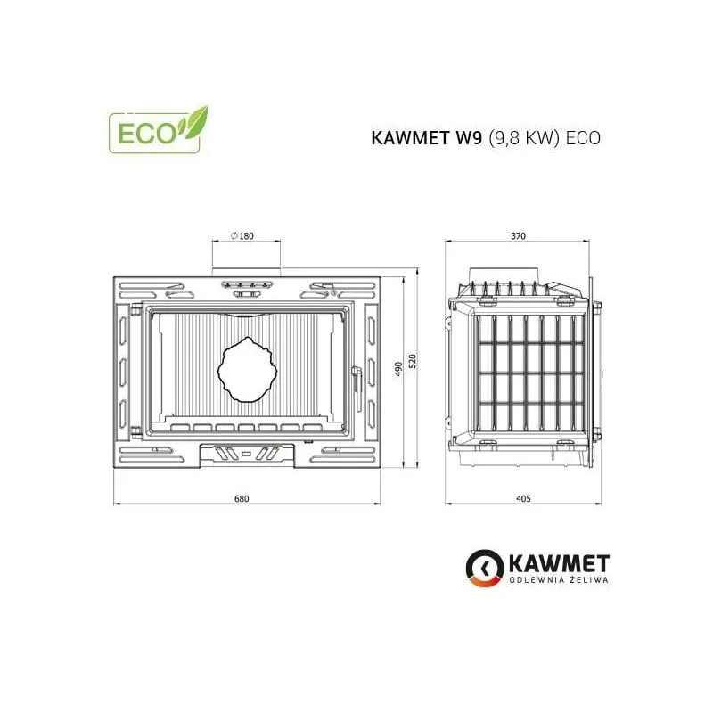 kamin ugradbeni kawmet w9 (9,8 kw) eco - slika 7