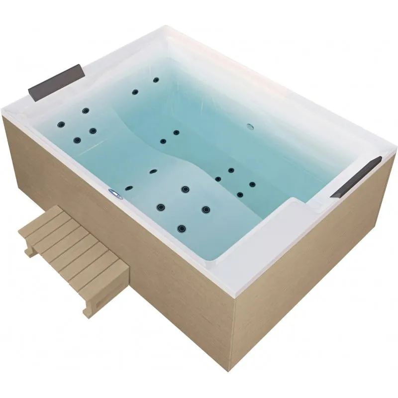 bazen hidromasažni - jacuzzi vanjski zadar - bijeli 190x140x70 cm, uključen pokrov i stepenice - slika 12