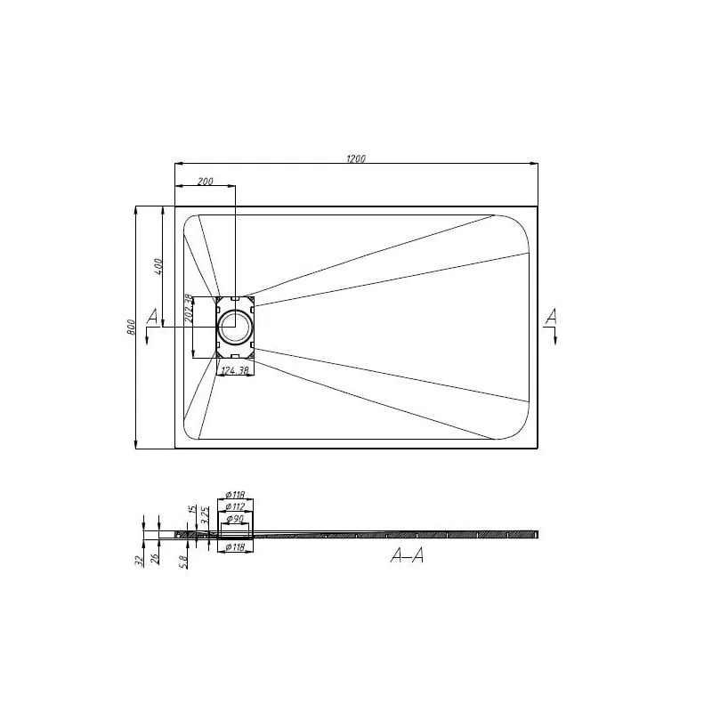 smc tuš kad 120x80cm bijela - slika 3