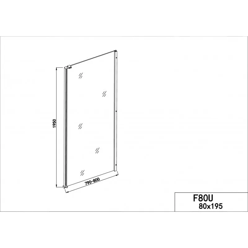tuš kabina sa vratima 80cm krom 79-80x195cm - slika 2