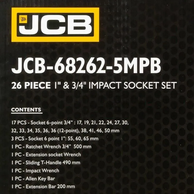 set nasadnih udarnih ključeva 3/4" (17-50mm) i 1" (55-65 mm) jcb-68262-6mpb - slika 5