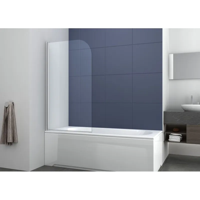 Paravan za kadu, krom 80x140cm, prozirno staklo 5mm - Mihovljan, Čakovec