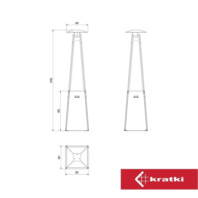 plinski grijač umbrella crni - slika 3