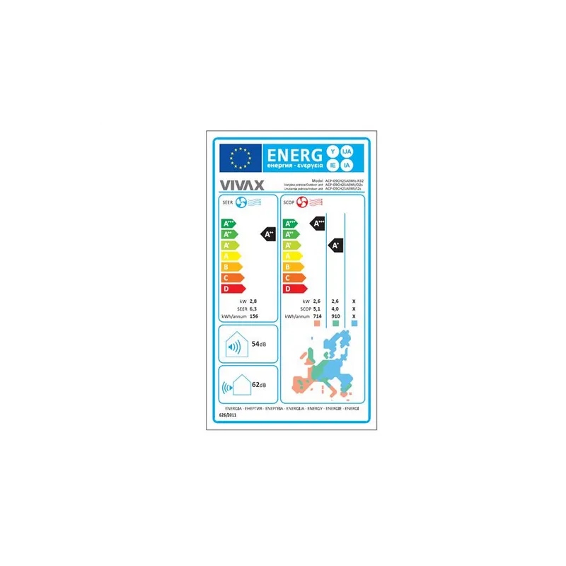 vivax cool, klima uređaji, acp-09ch25aeqis r32 - inv., 2.93kw - slika 4