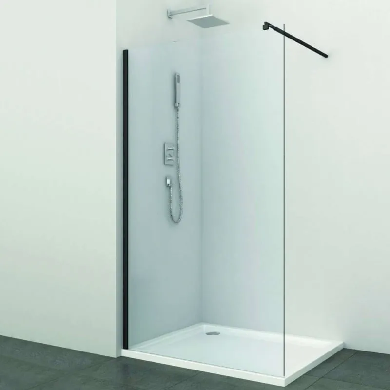 pregrada za tuš crna mat 118-119x195cm - slika 3