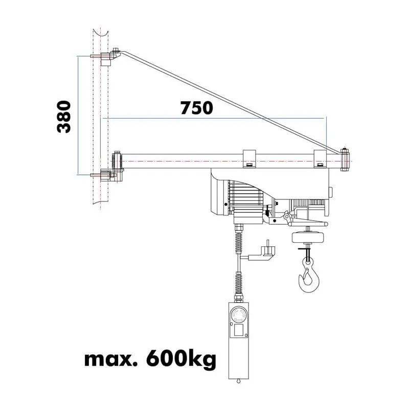 okretna ruka za esz sa600750 holzmann maschinen - slika 2