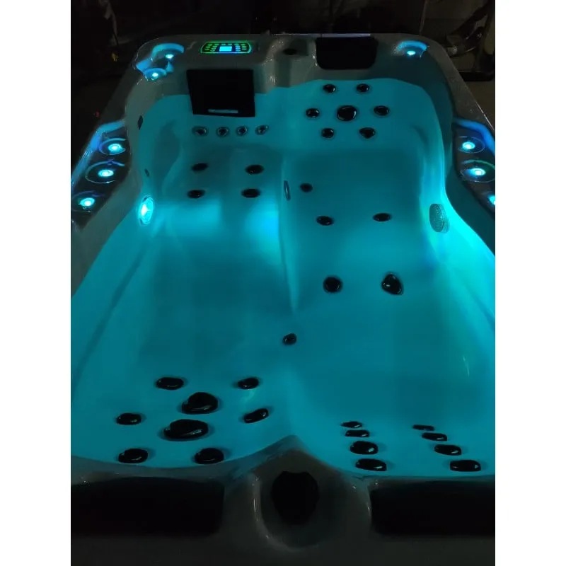bazen hidromasažni - jacuzzi vanjski modena - bijeli mramor 205x130x70 cm - slika 25