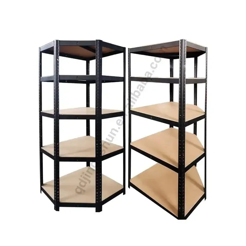 polica izdržljiva kutna crna 77x77x40x40x41xv180 cm - slika 4