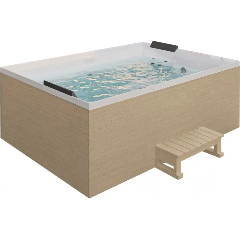 bazen hidromasažni - jacuzzi vanjski zadar - bijeli 190x140x70 cm, uključen pokrov i stepenice - slika 8