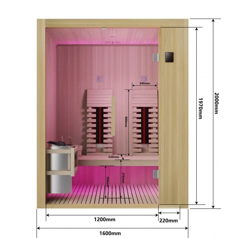 sauna infracrvena alaska za 2 osobe - slika 6