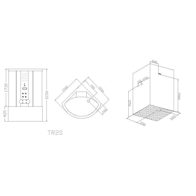 tuš kabina salsa 120x120x227cm - slika 10