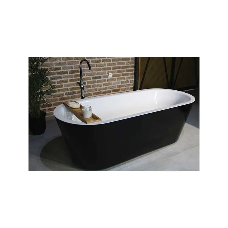 essence crna samostojeća kupaonska kada 185x80x60 - slika 1