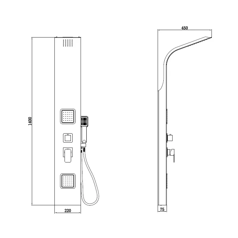 tuš panel gl-5808b 140×22 cm - slika 2