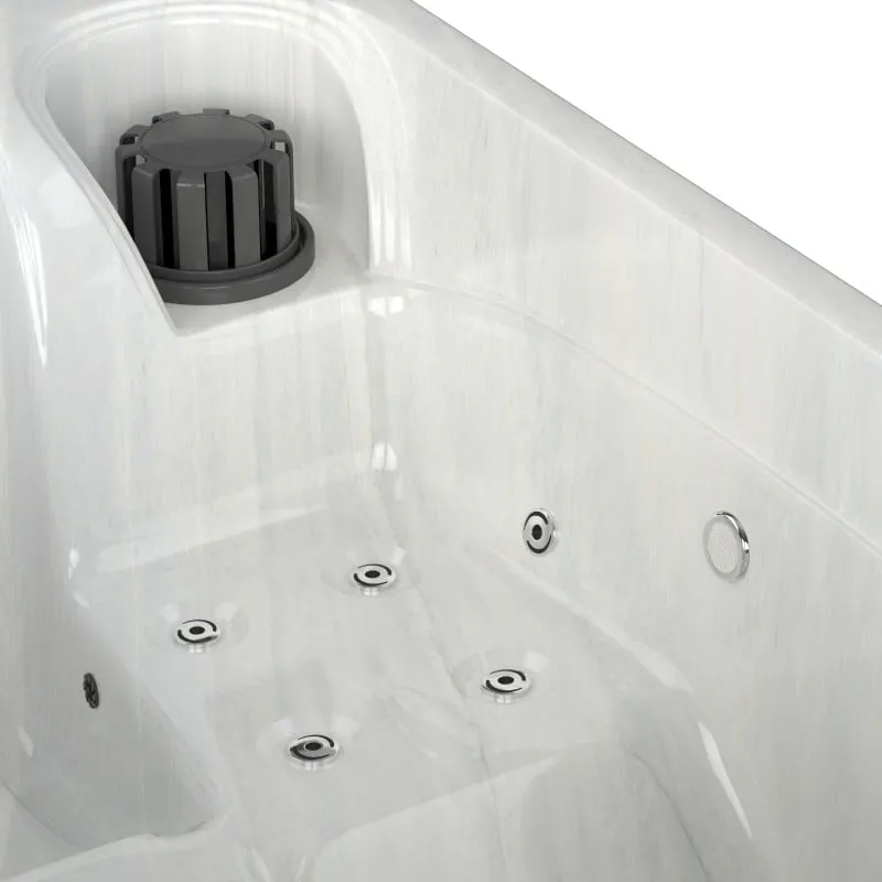 bazen hidromasažni- jacuzzi vanjski split - bijeli mramor 175x115x70 cm - slika 10