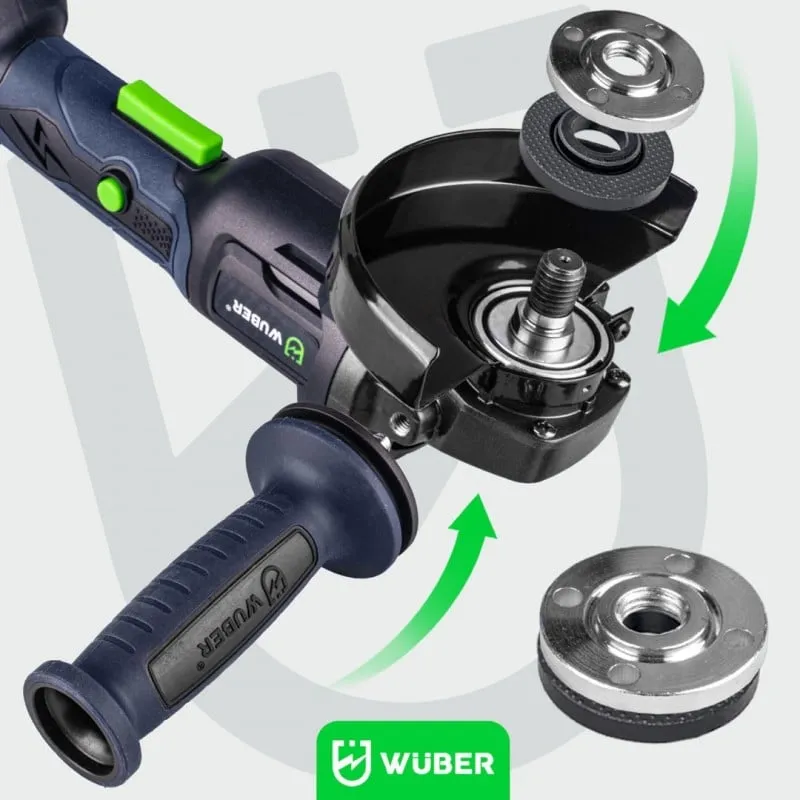 akumulatorska kutna brusilica 125 mm + 2 baterije i punjač - slika 10