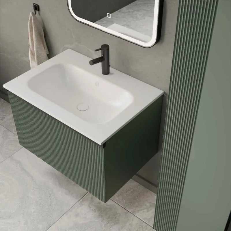 mirage 80 donji kupaonski ormarić u zelenom mat dekotru s crnim ručkicama - slika 5